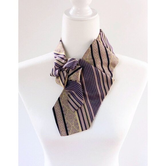 Ogsplosh - Purple And Gold Ascot - Sustainably Made - Women's Tie - NEW - Picture 6 of 8